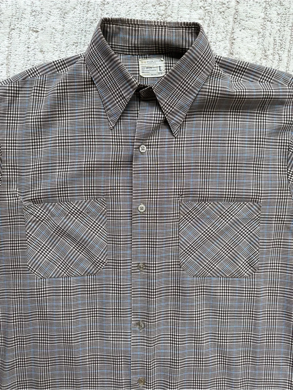 Vintage JC Penny Button Down Long Sleeve Shirt Men’s Large 16-16 1/2 Plaid - Picture 3 of 7